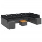 vidaXL Set de sofás de jardín 11 pzas y cojines ratán sintético negro vidaXL Set de sofás de jardín 11 pzas y cojines ratán sintético negro