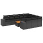 vidaXL Set de sofás de jardín 11 pzas y cojines ratán sintético negro vidaXL Set de sofás de jardín 11 pzas y cojines ratán sintético negro