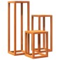 vidaXL Soportes para plantas 3 piezas madera maciza pino marrón cera vidaXL Soportes para plantas 3 piezas madera maciza pino marrón cera