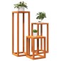 vidaXL Soportes para plantas 3 piezas madera maciza pino marrón cera vidaXL Soportes para plantas 3 piezas madera maciza pino marrón cera