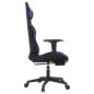 vidaXL Silla gaming con reposapiés cuero sintético negro azul vidaXL Silla gaming con reposapiés cuero sintético negro azul