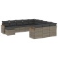 vidaXL Set de sofás de jardín 12 pzas con cojines ratán sintético gris vidaXL Set de sofás de jardín 12 pzas con cojines ratán sintético gris