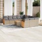 vidaXL Juego de sofás jardín con cojines beige mezcla 13 pzas ratán PE vidaXL Juego de sofás jardín con cojines beige mezcla 13 pzas ratán PE