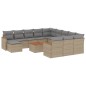 vidaXL Juego de sofás jardín con cojines beige mezcla 13 pzas ratán PE vidaXL Juego de sofás jardín con cojines beige mezcla 13 pzas ratán PE