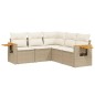vidaXL Juego de sofás jardín con cojines 5 pzas ratán sintético beige vidaXL Juego de sofás jardín con cojines 5 pzas ratán sintético beige