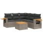 vidaXL Set de muebles de jardín 6 pzas y cojines ratán sintético gris vidaXL Set de muebles de jardín 6 pzas y cojines ratán sintético gris