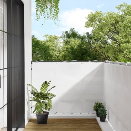 vidaXL Pantalla de balcón 100% poliéster Oxford blanco 120x800 cm