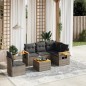 vidaXL Set de muebles de jardín 6 pzas y cojines ratán sintético gris vidaXL Set de muebles de jardín 6 pzas y cojines ratán sintético gris