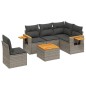 vidaXL Set de muebles de jardín 6 pzas y cojines ratán sintético gris vidaXL Set de muebles de jardín 6 pzas y cojines ratán sintético gris