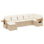 vidaXL Set sofás de jardín 7 piezas y cojines ratán sintético beige vidaXL Set sofás de jardín 7 piezas y cojines ratán sintético beige