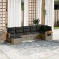 vidaXL Set de sofás de jardín 7 piezas con cojines ratán PE gris vidaXL Set de sofás de jardín 7 piezas con cojines ratán PE gris