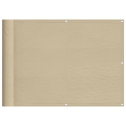 vidaXL Pantalla de balcón 100% poliéster Oxford beige 75x1000 cm