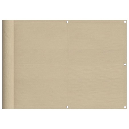 vidaXL Pantalla de balcón 100% poliéster Oxford beige 75x1000 cm