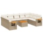vidaXL Juego de sofás jardín con cojines beige 10 pzas ratán sintético vidaXL Juego de sofás jardín con cojines beige 10 pzas ratán sintético