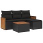 vidaXL Set de muebles de jardín 5 pzas y cojines ratán sintético negro vidaXL Set de muebles de jardín 5 pzas y cojines ratán sintético negro
