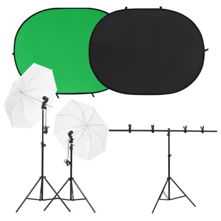 vidaXL Kit de estudio fotográfico con iluminación y fondo