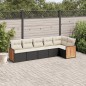 vidaXL Set de sofás de jardín 6 piezas y cojines ratán sintético negro vidaXL Set de sofás de jardín 6 piezas y cojines ratán sintético negro