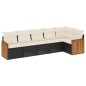 vidaXL Set de sofás de jardín 6 piezas y cojines ratán sintético negro vidaXL Set de sofás de jardín 6 piezas y cojines ratán sintético negro