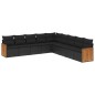 vidaXL Set de sofás de jardín 8 piezas y cojines ratán sintético negro vidaXL Set de sofás de jardín 8 piezas y cojines ratán sintético negro