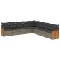 vidaXL Set de muebles de jardín 9 pzas y cojines ratán sintético gris vidaXL Set de muebles de jardín 9 pzas y cojines ratán sintético gris