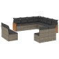 vidaXL Set de sofás de jardín 11 pzas y cojines ratán sintético gris vidaXL Set de sofás de jardín 11 pzas y cojines ratán sintético gris
