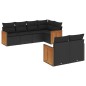 vidaXL Set de comedor de jardín 7 pzas y cojines ratán sintético negro vidaXL Set de comedor de jardín 7 pzas y cojines ratán sintético negro