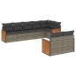 vidaXL Set de sofás de jardín 8 pzas y cojines ratán sintético gris vidaXL Set de sofás de jardín 8 pzas y cojines ratán sintético gris