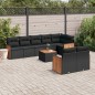 vidaXL Set de sofás de jardín 8 piezas y cojines ratán sintético negro vidaXL Set de sofás de jardín 8 piezas y cojines ratán sintético negro