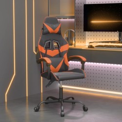 vidaXL Silla gaming cuero sintético negro y naranja