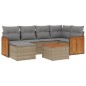 vidaXL Set sofás de jardín 7 piezas y cojines ratán sintético beige