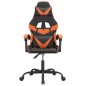 vidaXL Silla gaming cuero sintético negro y naranja vidaXL Silla gaming cuero sintético negro y naranja