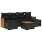 vidaXL Set de comedor de jardín 7 pzas y cojines ratán sintético negro vidaXL Set de comedor de jardín 7 pzas y cojines ratán sintético negro