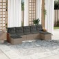 vidaXL Set de sofás de jardín 7 piezas con cojines ratán PE gris vidaXL Set de sofás de jardín 7 piezas con cojines ratán PE gris