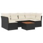 vidaXL Set de comedor de jardín 7 pzas y cojines ratán sintético negro vidaXL Set de comedor de jardín 7 pzas y cojines ratán sintético negro