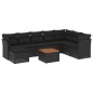 vidaXL Set de sofás de jardín 8 piezas y cojines ratán sintético negro vidaXL Set de sofás de jardín 8 piezas y cojines ratán sintético negro