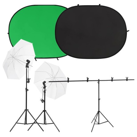 vidaXL Kit de estudio fotográfico con iluminación y fondo