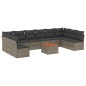 vidaXL Set de sofás de jardín 11 pzas y cojines ratán sintético gris vidaXL Set de sofás de jardín 11 pzas y cojines ratán sintético gris