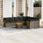 vidaXL Set de sofás de jardín 10 pzas con cojines ratán sintético gris vidaXL Set de sofás de jardín 10 pzas con cojines ratán sintético gris
