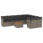 vidaXL Set de sofás de jardín 10 pzas con cojines ratán sintético gris vidaXL Set de sofás de jardín 10 pzas con cojines ratán sintético gris