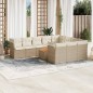 vidaXL Set de sofás de jardín 11pzas con cojines ratán sintético beige vidaXL Set de sofás de jardín 11pzas con cojines ratán sintético beige