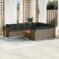vidaXL Set de sofás de jardín 11 pzas y cojines ratán sintético gris vidaXL Set de sofás de jardín 11 pzas y cojines ratán sintético gris