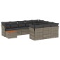 vidaXL Set de sofás de jardín 11 pzas y cojines ratán sintético gris vidaXL Set de sofás de jardín 11 pzas y cojines ratán sintético gris