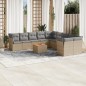 vidaXL Juego de sofás jardín con cojines beige mezcla 11 pzas ratán PE vidaXL Juego de sofás jardín con cojines beige mezcla 11 pzas ratán PE