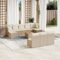 vidaXL Set de sofás de jardín 11pzas con cojines ratán sintético beige vidaXL Set de sofás de jardín 11pzas con cojines ratán sintético beige