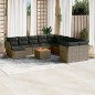 vidaXL Set de sofás de jardín 12 pzas con cojines ratán sintético gris vidaXL Set de sofás de jardín 12 pzas con cojines ratán sintético gris