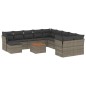 vidaXL Set de sofás de jardín 12 pzas con cojines ratán sintético gris vidaXL Set de sofás de jardín 12 pzas con cojines ratán sintético gris
