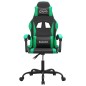 vidaXL Silla gaming cuero sintético negro y verde vidaXL Silla gaming cuero sintético negro y verde