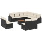 vidaXL Set de sofás de jardín 12 piezas cojines ratán sintético negro vidaXL Set de sofás de jardín 12 piezas cojines ratán sintético negro