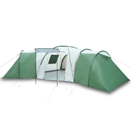 vidaXL Tienda de campaña 12 personas tafetán 185T verde 840x720x200 cm