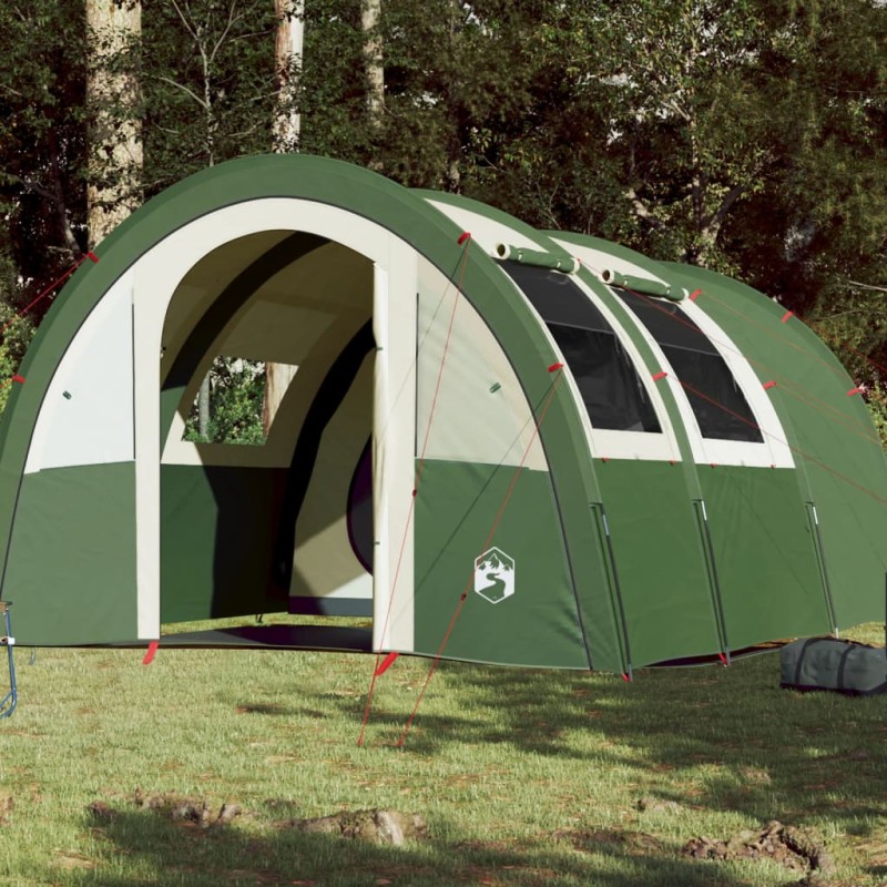 vidaXL Tienda de campaña 4 personas tafetán 185T verde 483x340x193 cm